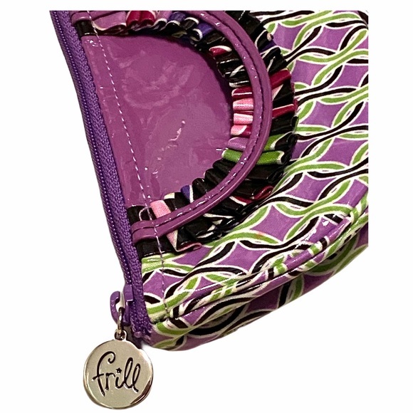 Vera Bradley Purple Green Frill Bag / Pouch Wallet - Picture 5 of 7